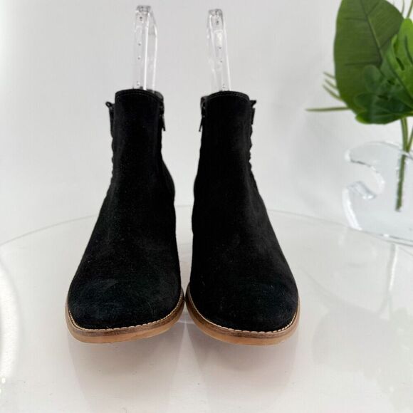 Paul Green Vienna Womens Size 8.5 Shoes Black Suede Ankle Bootie Side Zipper - Picture 3 of 16